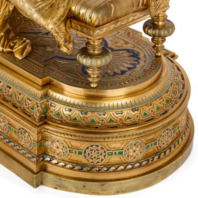  Deni re et Fils Neoclassical Gilt Bronze and Polychrome Enamel Mantel Clock By Deni re et Fils