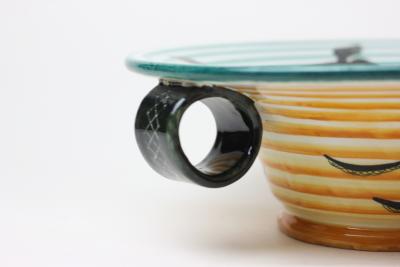  Deruta Futurist Art Deco Ceramic Centerpiece Bowl by Deruta 1930 Italy