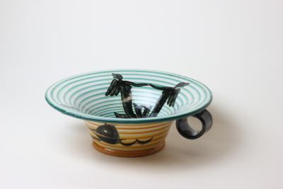  Deruta Futurist Art Deco Ceramic Centerpiece Bowl by Deruta 1930 Italy