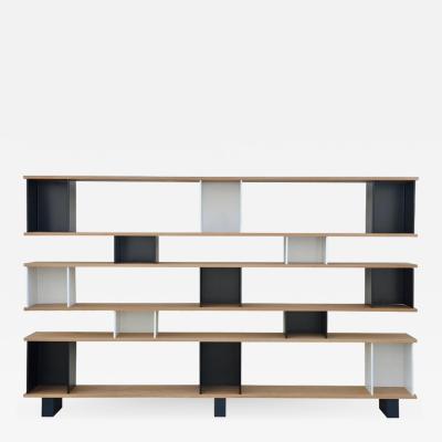  Design Fr res Black and White Horizontale Oak Shelving Unit