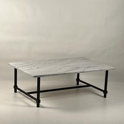  Design Fr res Chic Balustre Blackened Iron and Honed Marble Coffee Table by Design Fr res