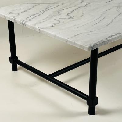  Design Fr res Chic Balustre Blackened Iron and Honed Marble Coffee Table by Design Fr res