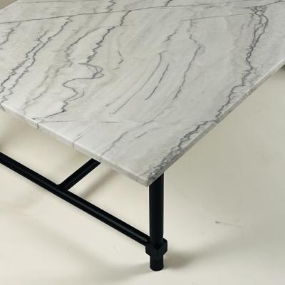  Design Fr res Chic Balustre Blackened Iron and Honed Marble Coffee Table by Design Fr res