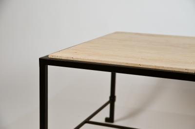  Design Fr res Chic Diagramme Wrought Iron and Travertine Coffee Table