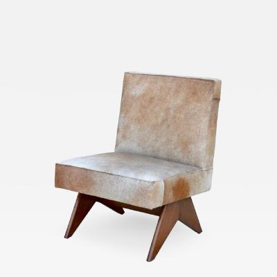  Design Fr res Compas Oak and Natural Hide Slipper Chair