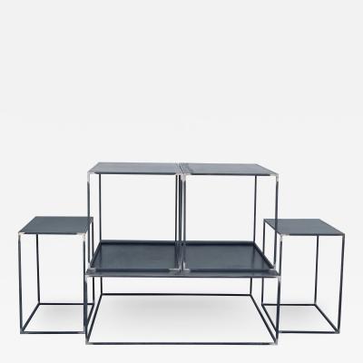  Design Fr res Complete Set of Filiforme Minimalist Patinated Steel Living Room Tables