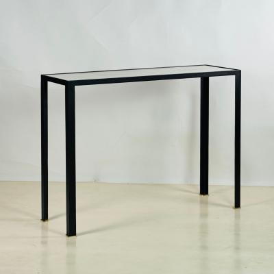  Design Fr res Corniche Wrought Iron Brass and Parchment Top Console by Design Fr res