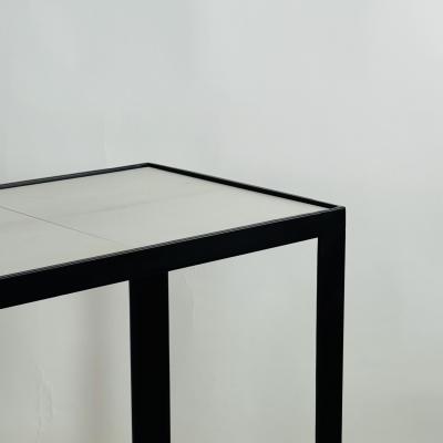  Design Fr res Corniche Wrought Iron Brass and Parchment Top Console by Design Fr res