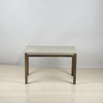  Design Fr res Crackled Ivory and Gold Lacquer Caisson Brass Side Table by Design Fr res