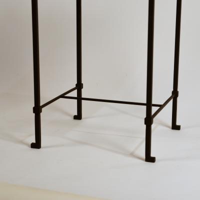  Design Fr res Diagramme Wrought Iron and Honed Travertine Drinks Table by Design Fr res
