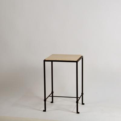  Design Fr res Diagramme Wrought Iron and Honed Travertine Drinks Table by Design Fr res
