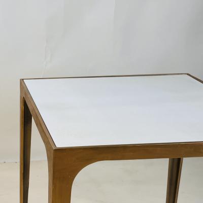  Design Fr res Esquisse Gilt Finish and Goatskin Top Side Table by Design Fr res