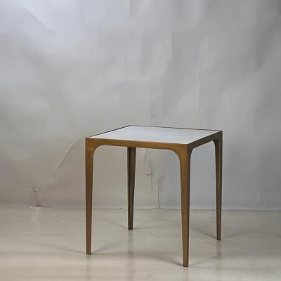  Design Fr res Esquisse Gilt Finish and Goatskin Top Side Table by Design Fr res