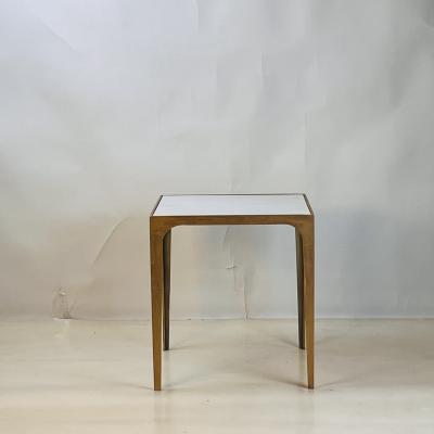 Design Fr res Esquisse Gilt Finish and Goatskin Top Side Table by Design Fr res