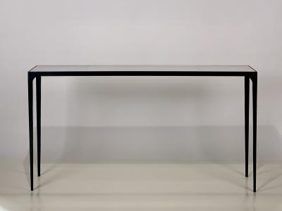  Design Fr res Extra long Esquisse Blackened Iron and Goatskin Console by Design Fr res