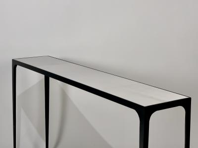  Design Fr res Extra long Esquisse Blackened Iron and Goatskin Console by Design Fr res