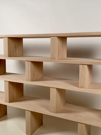  Design Fr res Four Shelves Verticale Polished Oak Shelving Unit