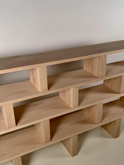  Design Fr res Four Shelves Verticale Polished Oak Shelving Unit