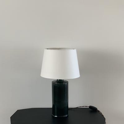  Design Fr res Glazed Ceramic Cylinder Lamp with Parchment Shade