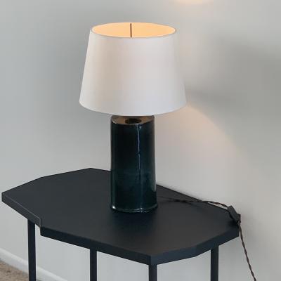  Design Fr res Glazed Ceramic Cylinder Lamp with Parchment Shade
