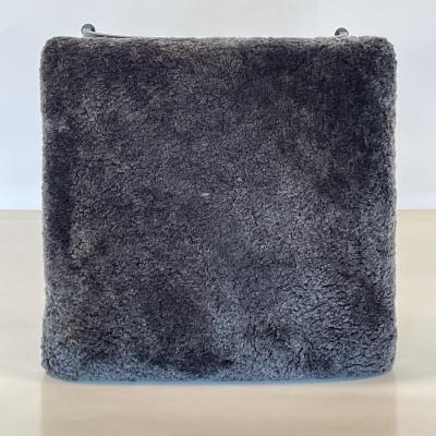  Design Fr res Grey Fur Strapontin Stool by Design Fr res