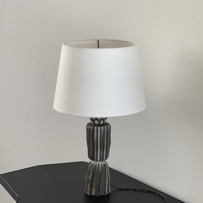  Design Fr res Grooved Pottery Sillon Lamp with Parchment Shade by Design Freres