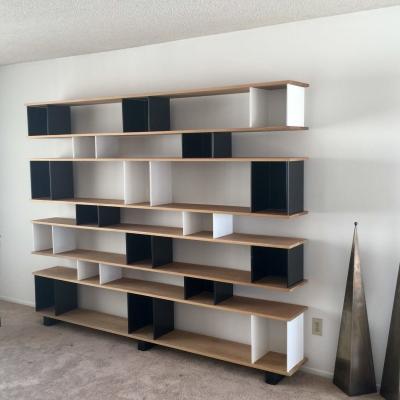  Design Fr res Large Black and White Horizontale Oak Shelving Unit