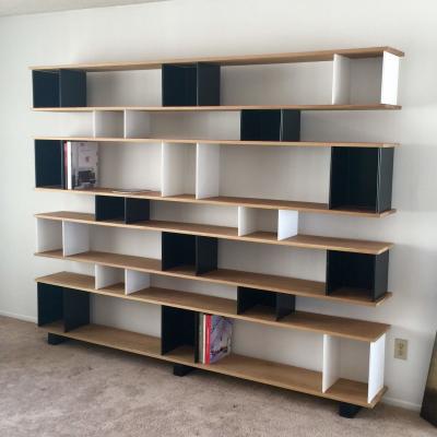  Design Fr res Large Black and White Horizontale Oak Shelving Unit