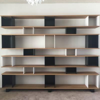  Design Fr res Large Black and White Horizontale Oak Shelving Unit