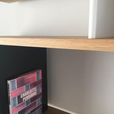  Design Fr res Large Black and White Horizontale Oak Shelving Unit