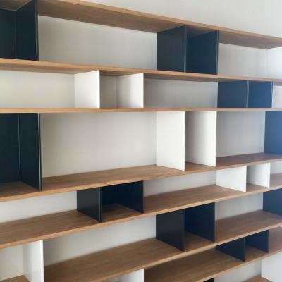  Design Fr res Large Black and White Horizontale Oak Shelving Unit