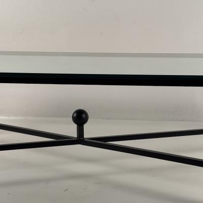  Design Fr res Large Entretoise Blackened Iron and Glass Coffee Table by Design Fr res