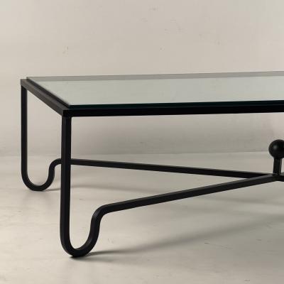  Design Fr res Large Entretoise Blackened Iron and Glass Coffee Table by Design Fr res