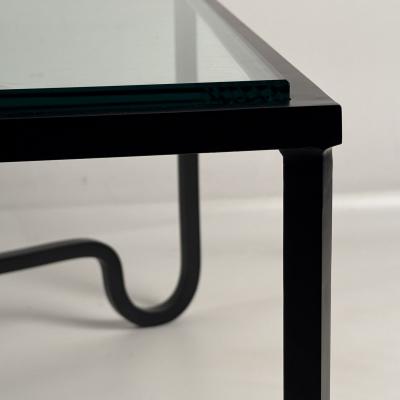  Design Fr res Large Entretoise Blackened Iron and Glass Coffee Table by Design Fr res