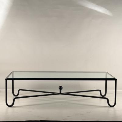  Design Fr res Large Entretoise Blackened Iron and Glass Coffee Table by Design Fr res