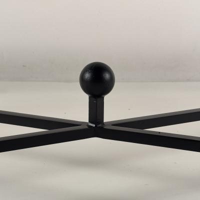  Design Fr res Large Entretoise Blackened Iron and Glass Coffee Table by Design Fr res