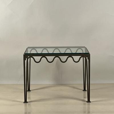  Design Fr res Large M andre Verdigris and Glass End Table by Design Fr res