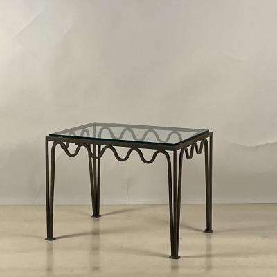  Design Fr res Large M andre Verdigris and Glass End Table by Design Fr res