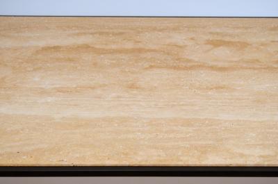  Design Fr res Long Diagramme Wrought Iron and Travertine Coffee Table by Design Fr res