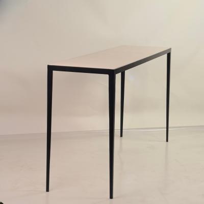  Design Fr res Long tude Iron and Cream Limestone Console or Sofa Table by Design Fr res