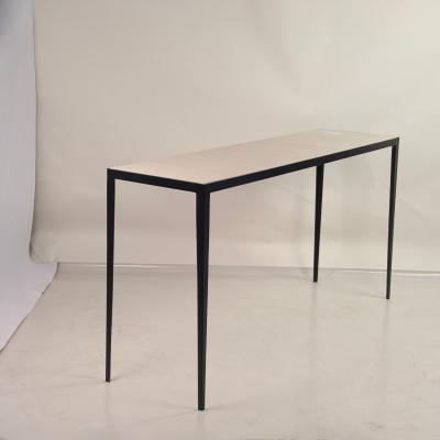 Design Fr res Long tude Iron and Cream Limestone Console or Sofa Table by Design Fr res