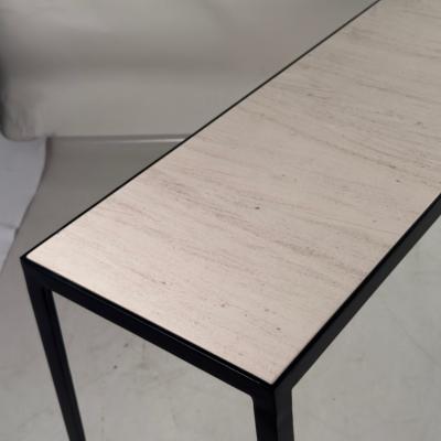  Design Fr res Long tude Iron and Cream Limestone Console or Sofa Table by Design Fr res