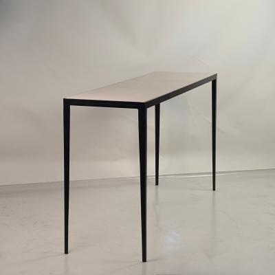  Design Fr res Long tude Iron and Cream Limestone Console or Sofa Table by Design Fr res