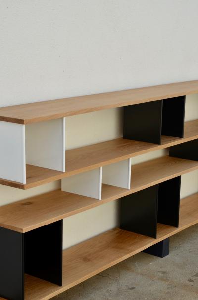  Design Fr res Low Black and White Horizontale Oak Shelving Unit