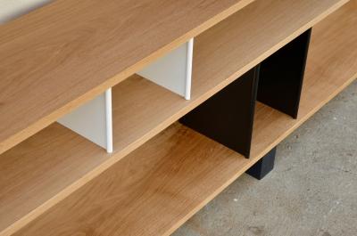  Design Fr res Low Black and White Horizontale Oak Shelving Unit