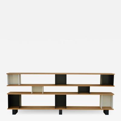  Design Fr res Low Black and White Horizontale Oak Shelving Unit