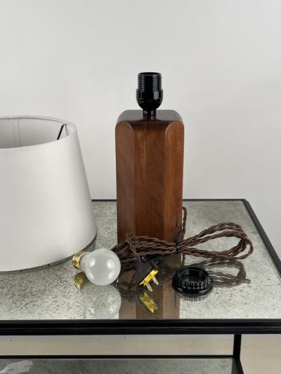  Design Fr res Octogone Walnut Table Lamp with Parchment Shade by Design Fr res
