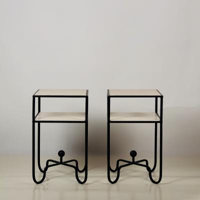  Design Fr res Pair of 2 Tier Entretoise Side Tables by Design Fr res