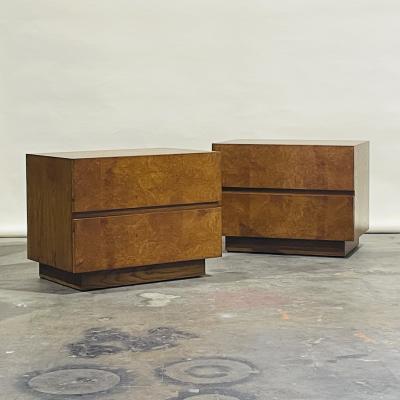  Design Fr res Pair of Amboine Burl Wood Night Stands by Design Fr res
