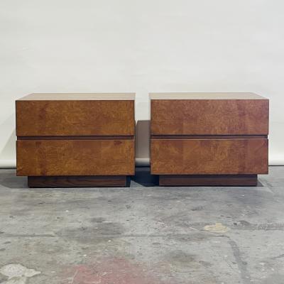  Design Fr res Pair of Amboine Burl Wood Night Stands by Design Fr res
